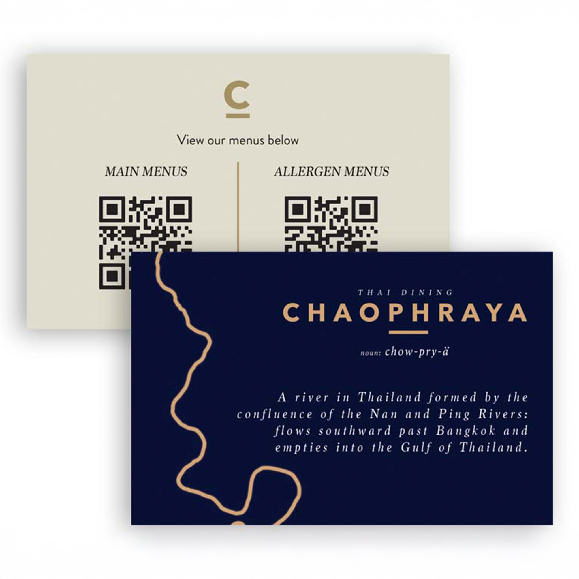 Menu/Allergen QR Card