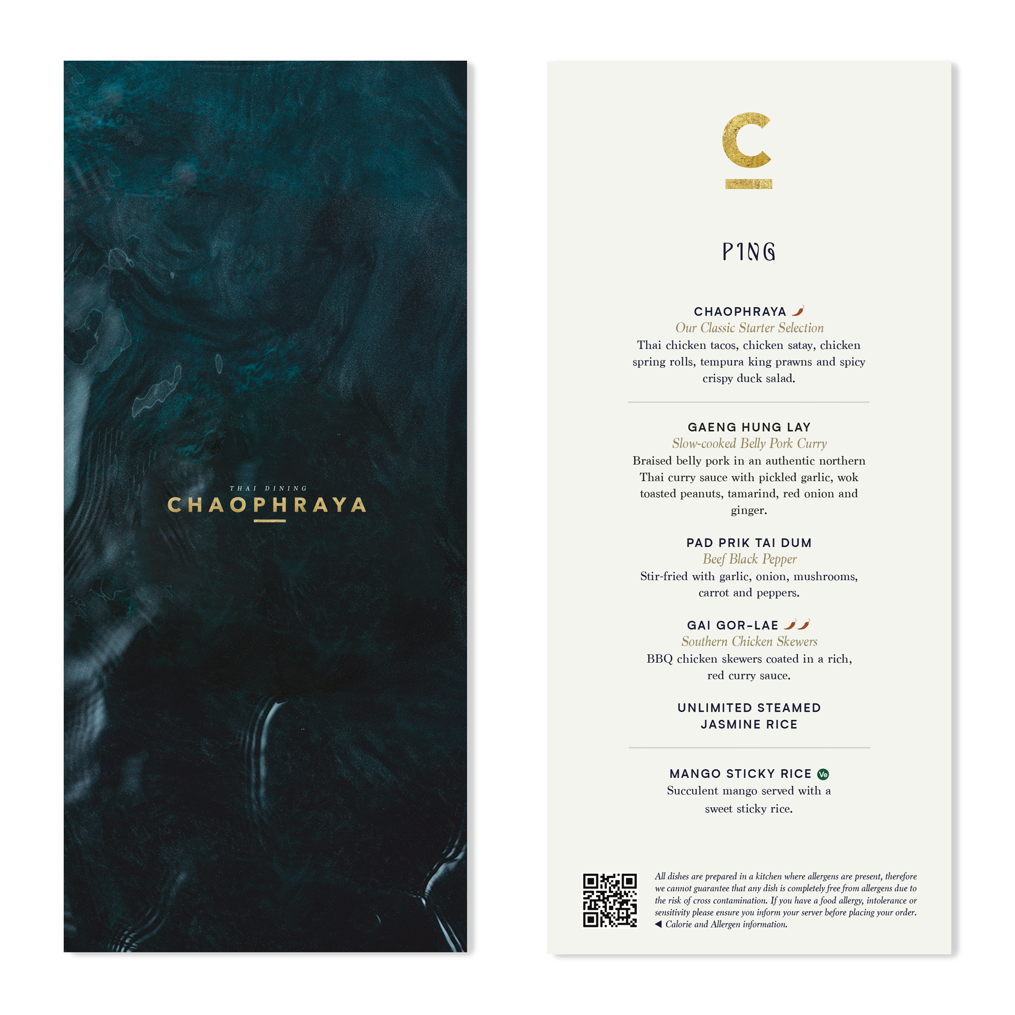 Yom, Wang, Ping & Nan Menu