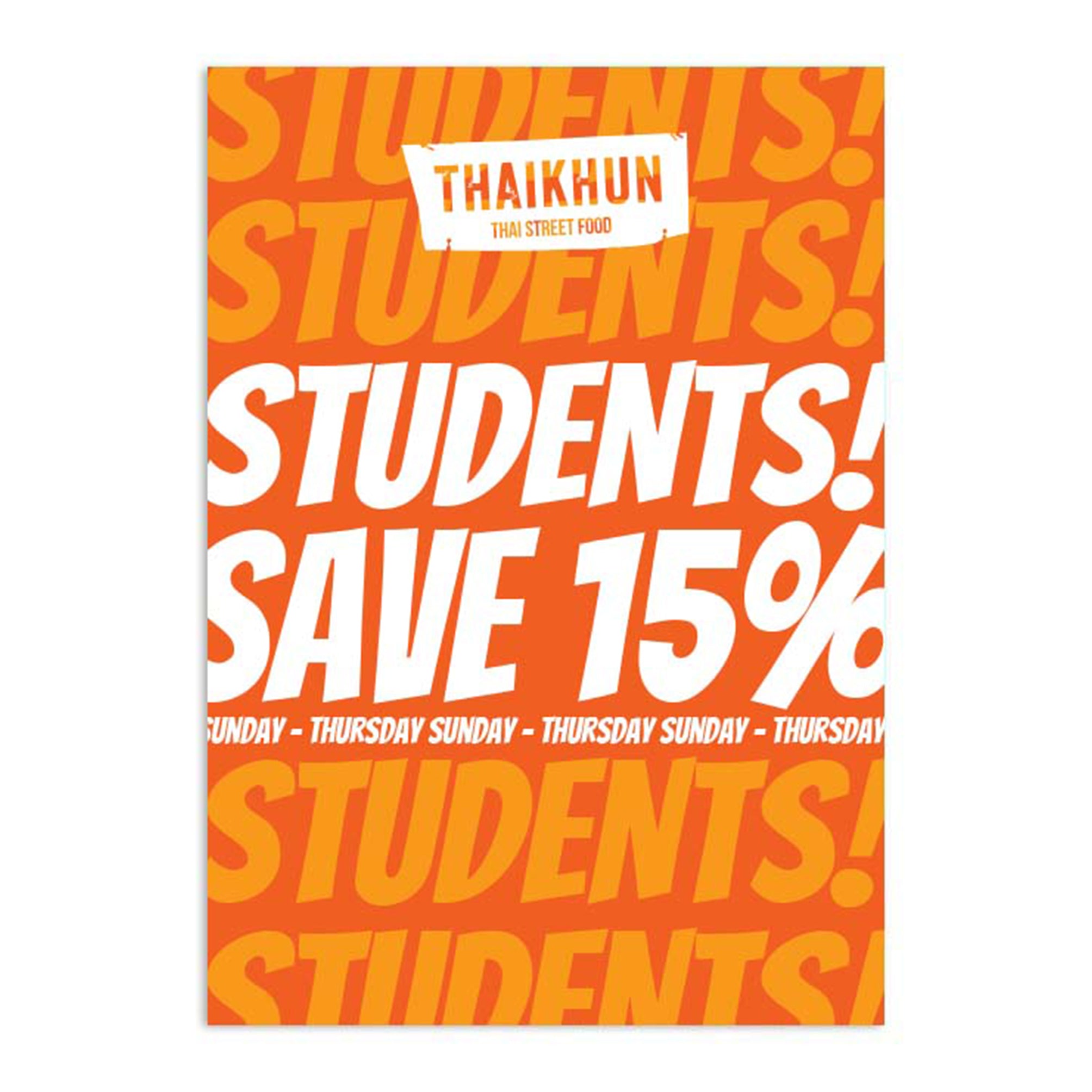 Student Offer Menu Poster
