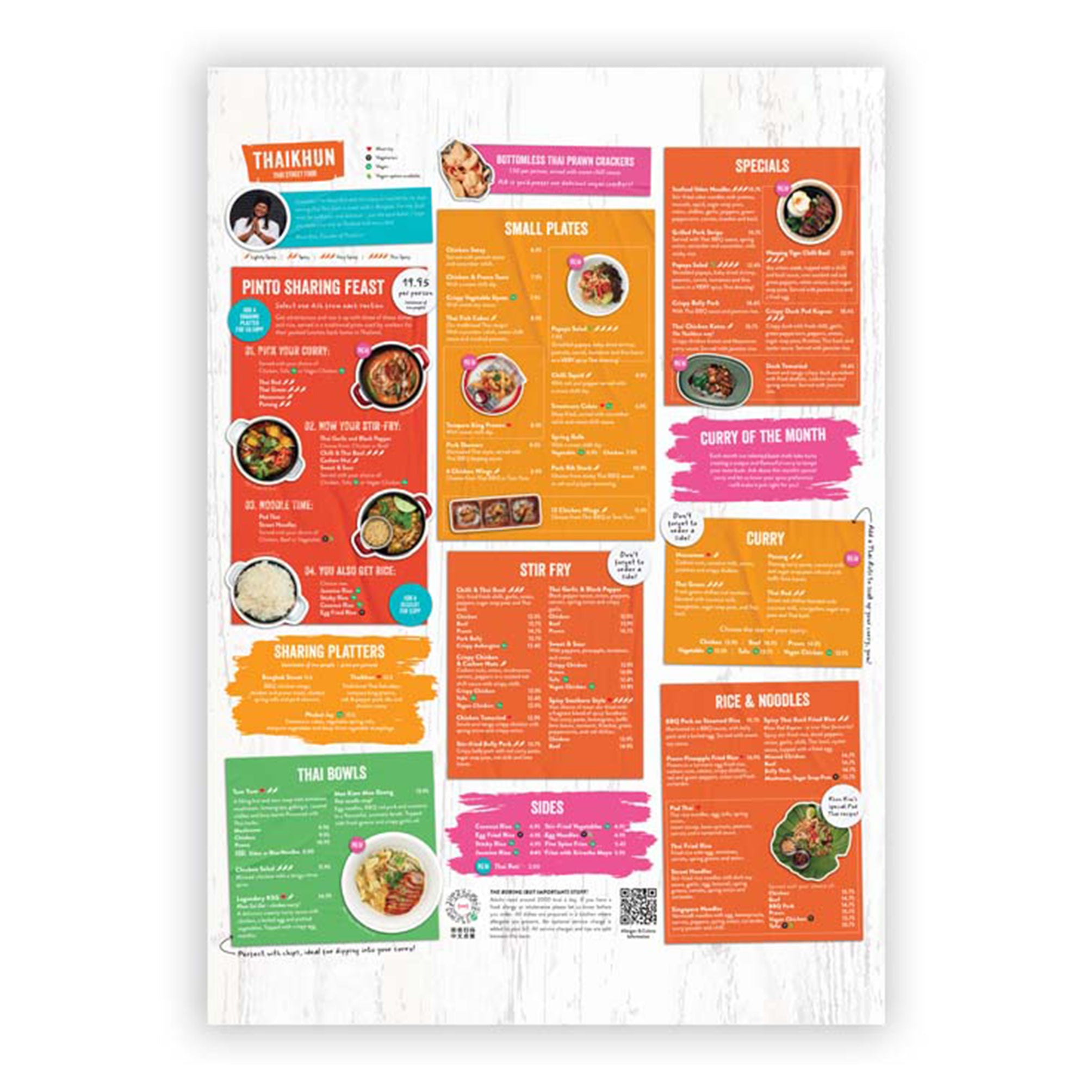 Thaikhun Menu Board
