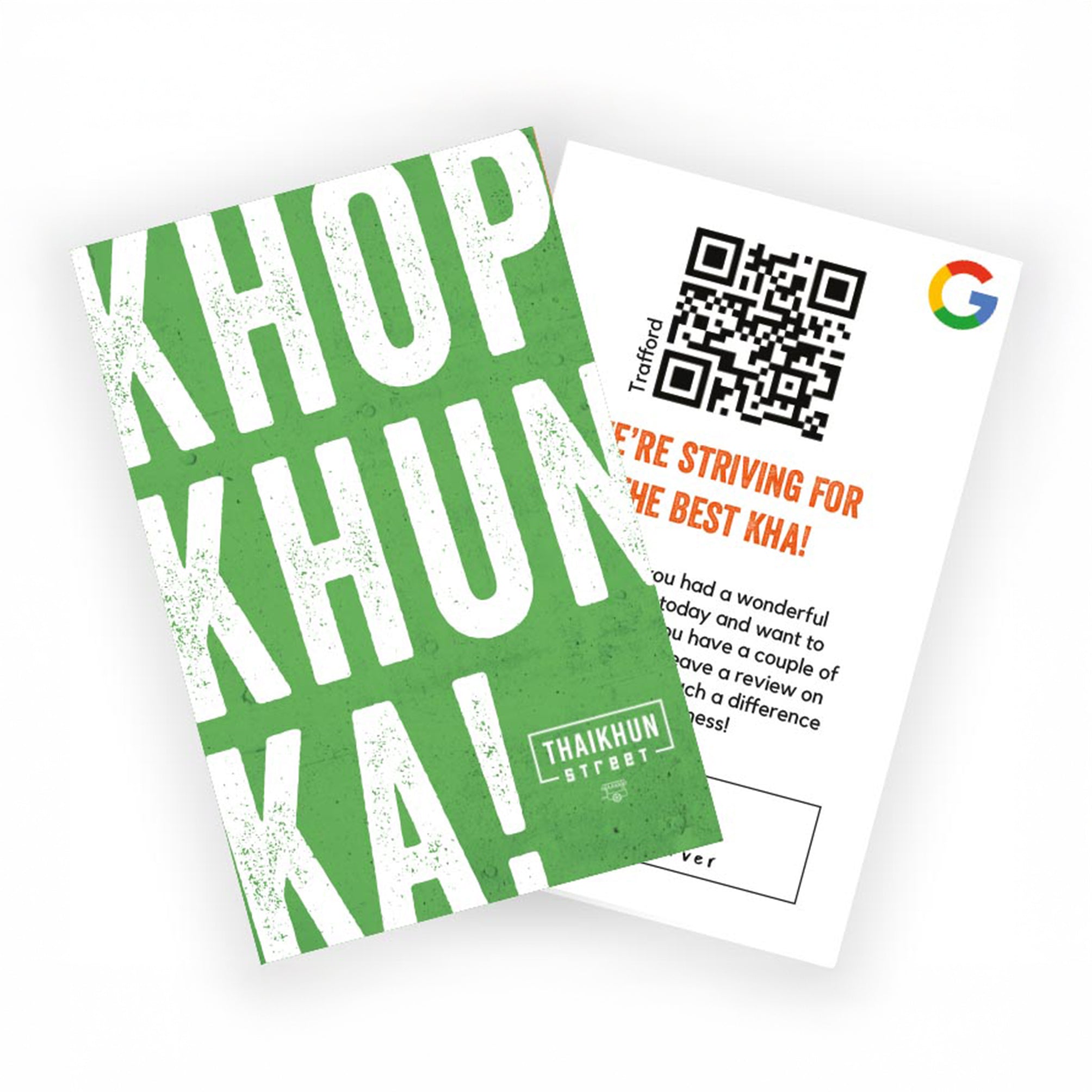 TK Street Google Review Cards
